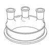 3 - Neck Reaction Vessel Lid - Stone Glass