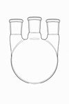 3 - Neck Round Bottom Heavy Wall Flask - Stone Glass