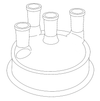 4 - Neck Reaction Vessel Lid - Stone Glass