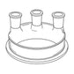 3 - Neck Reaction Vessel Lid - Stone Glass