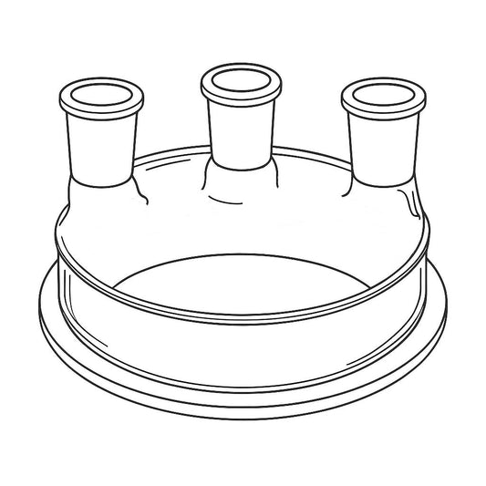 3 - Neck Reaction Vessel Lid - Stone Glass