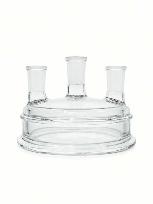 3-Neck Reaction Vessel Lid - Stone Glass