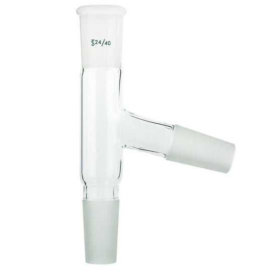 Borosilicate glass 75° angle adapter for laboratory use. - Stone Glass LLC