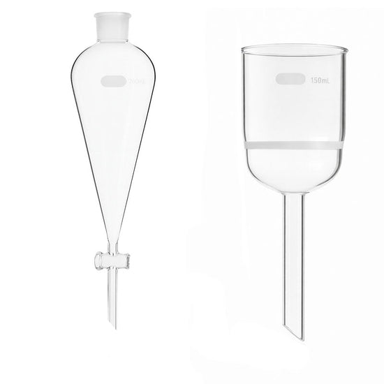 Separatory funnel with a fritted disk funnel 