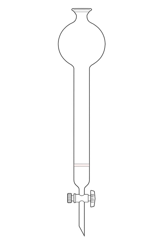 Chromatography Spherical Joint Fritted Disc Reservoir Column - Stone Glass