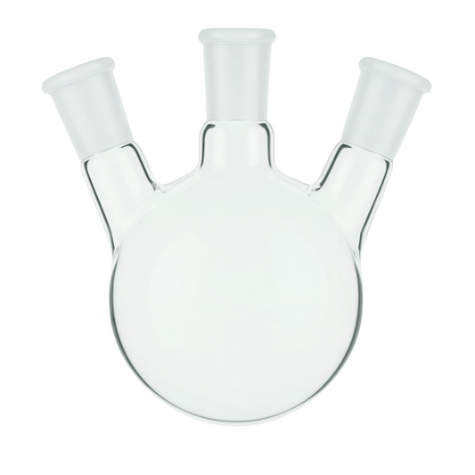 Round Bottom, 3 - Necks Heavy Wall Flask - Stone Glass