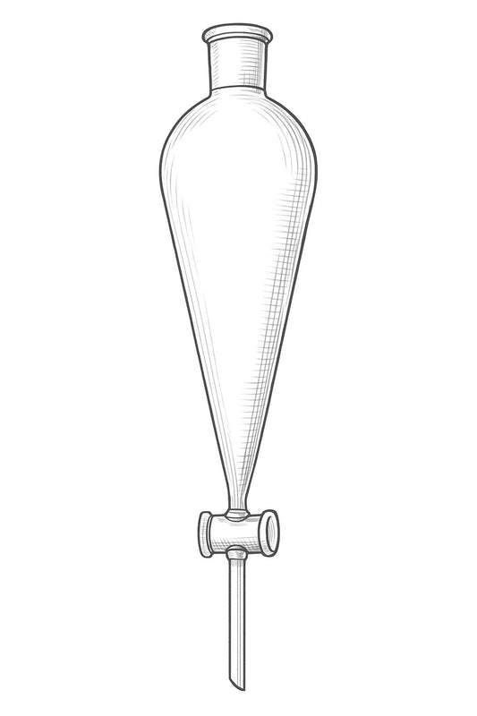 Separatory Squibb Funnel - Stone Glass